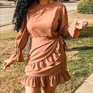 Ruffles wrap dress